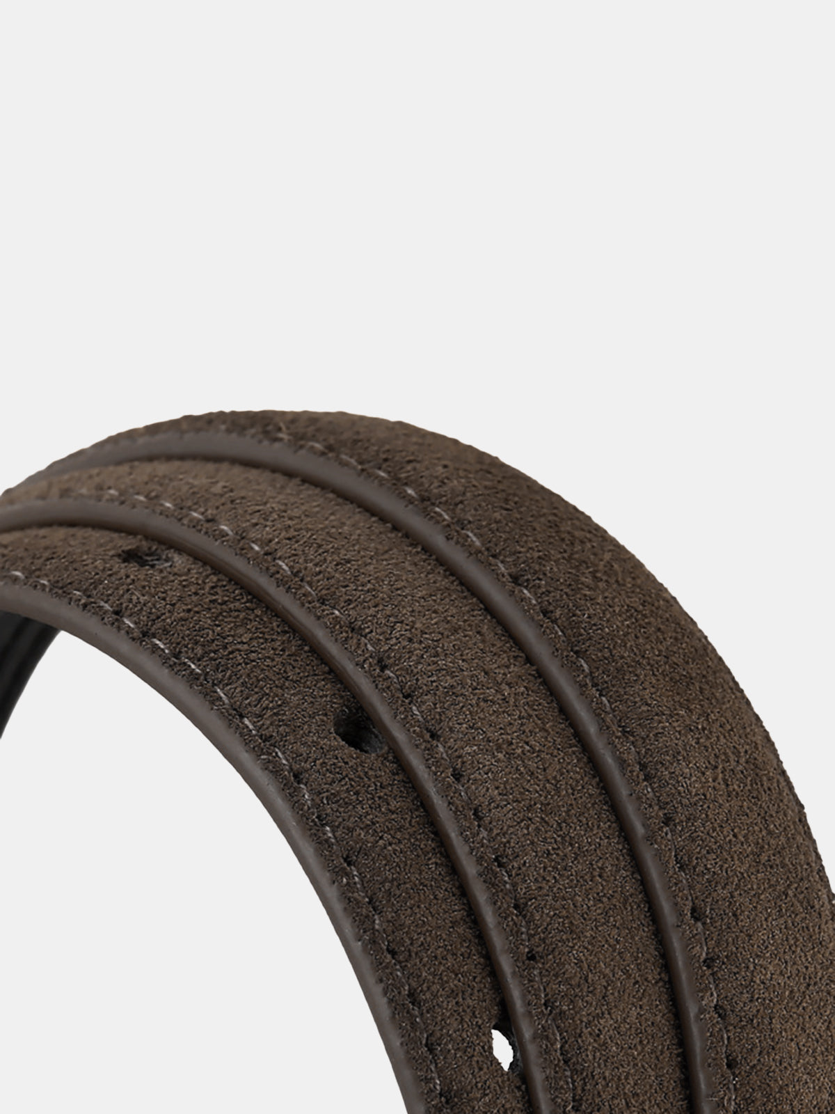 Rectangular Buckle Suede Effect Leather Belt