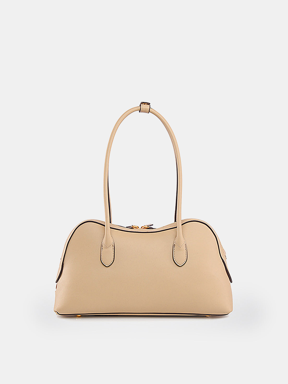 Golden Lock Detail Woven Shoulder Bag