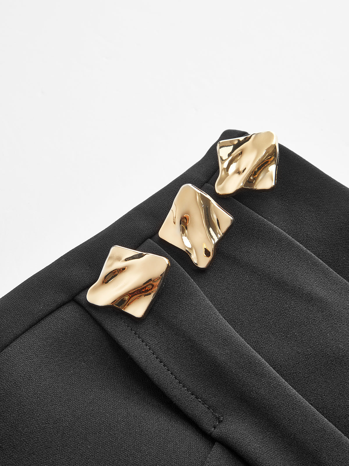 Metal Detail Asymmetric Skort