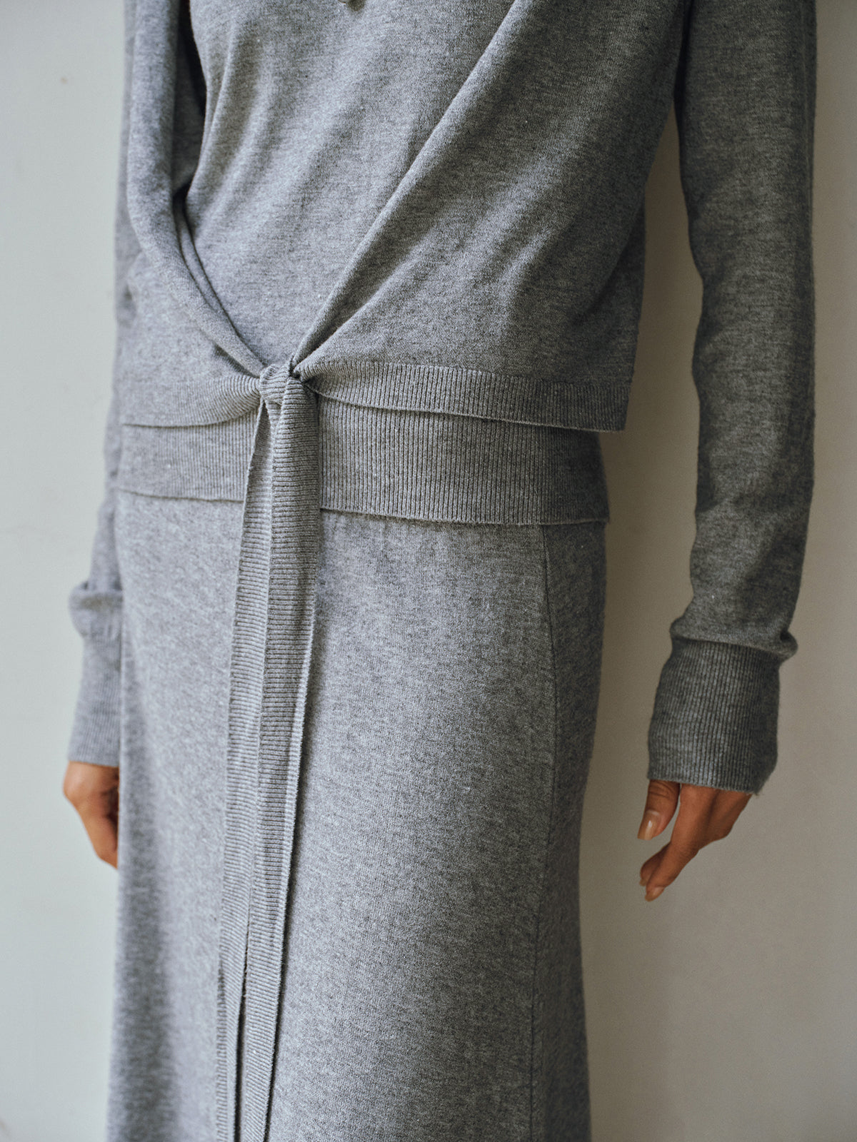 Knit Cut-Out Tie Waist Top and Skirt Set