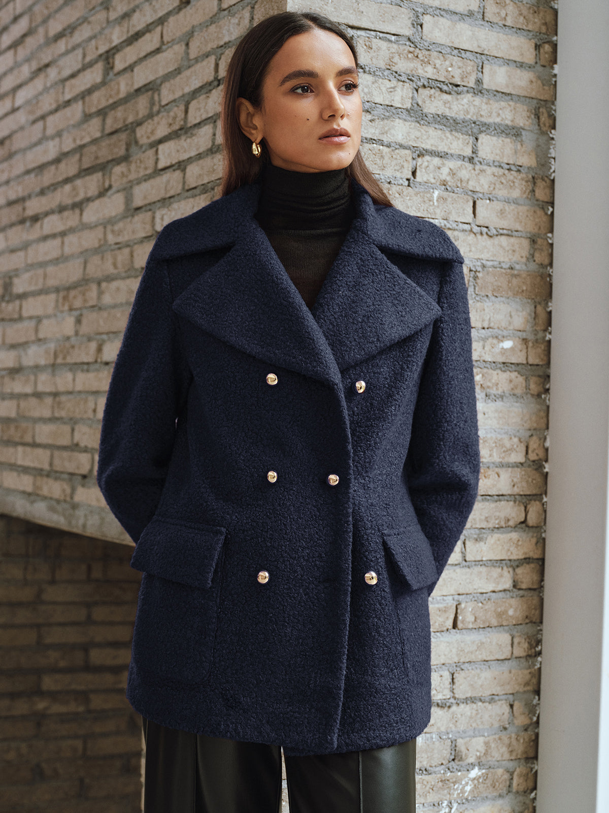 Zweireihiger Tweed-Blazer mit Revers