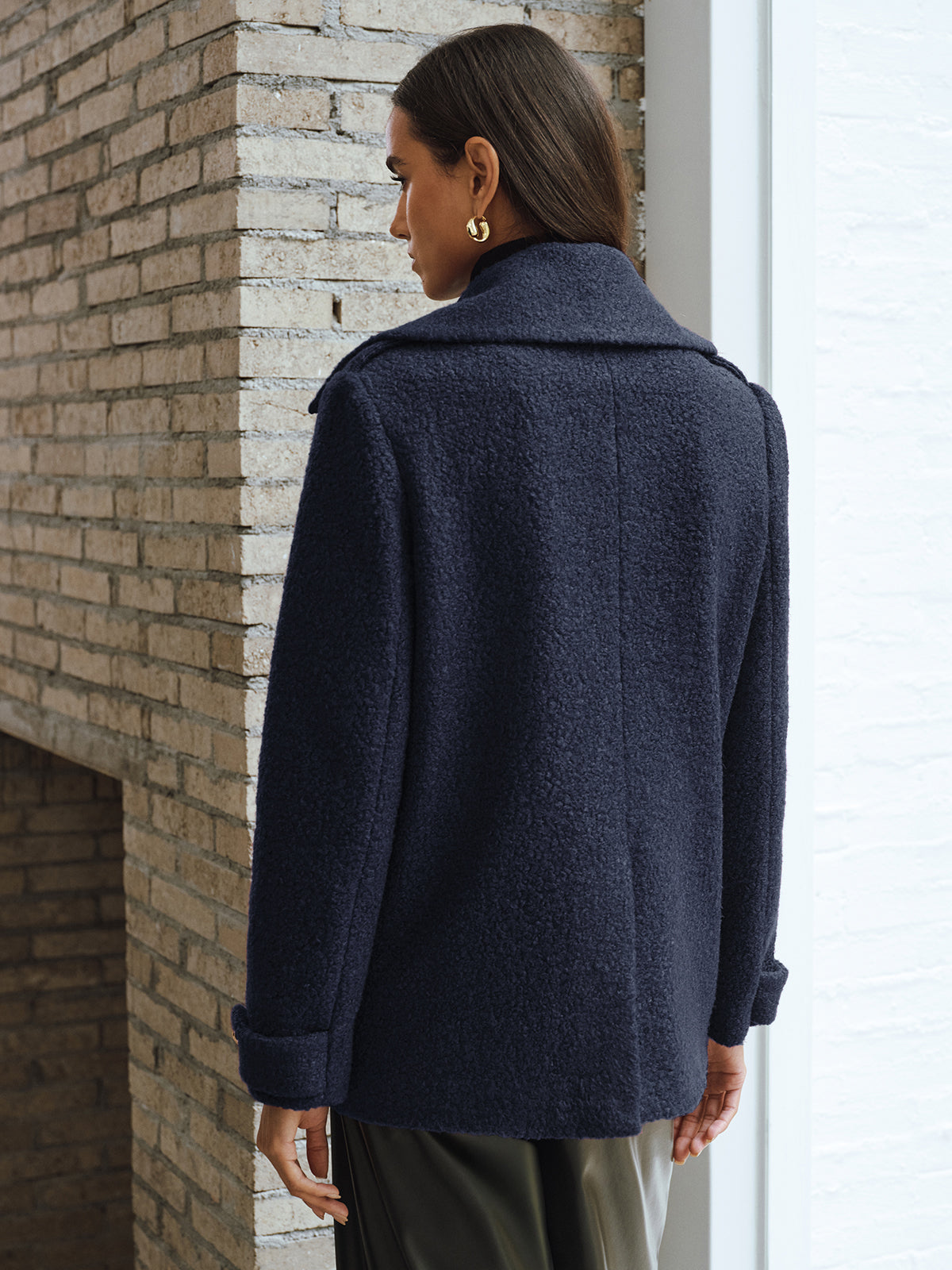 Blazer en tweed croisé à revers