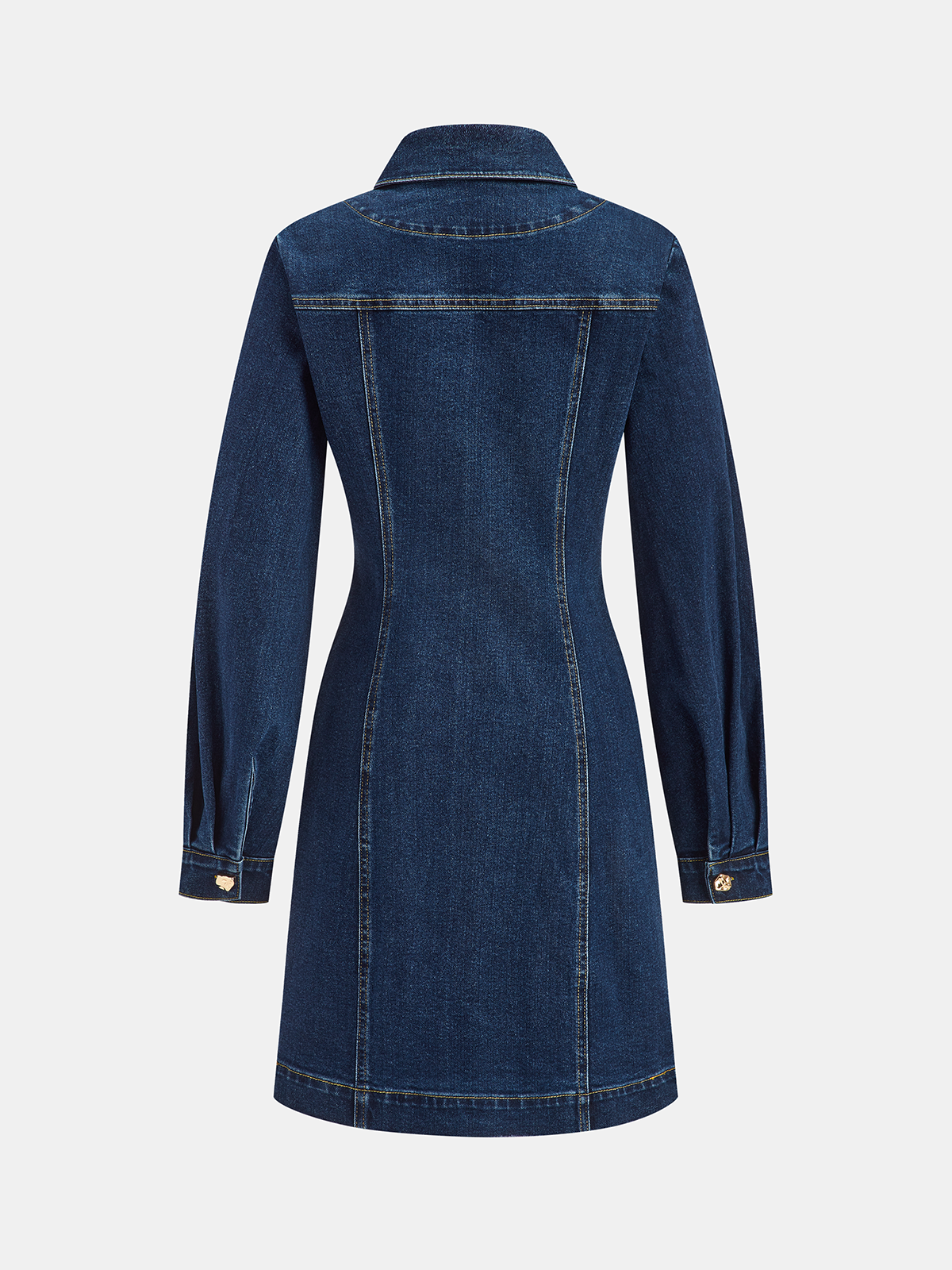 Robe chemise en jean boutonnée avec détails métalliques