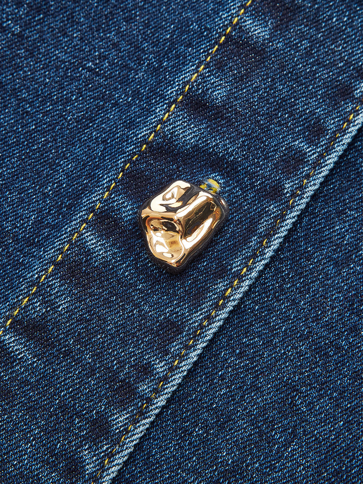 Metal Button-Front Denim Shirt Dress
