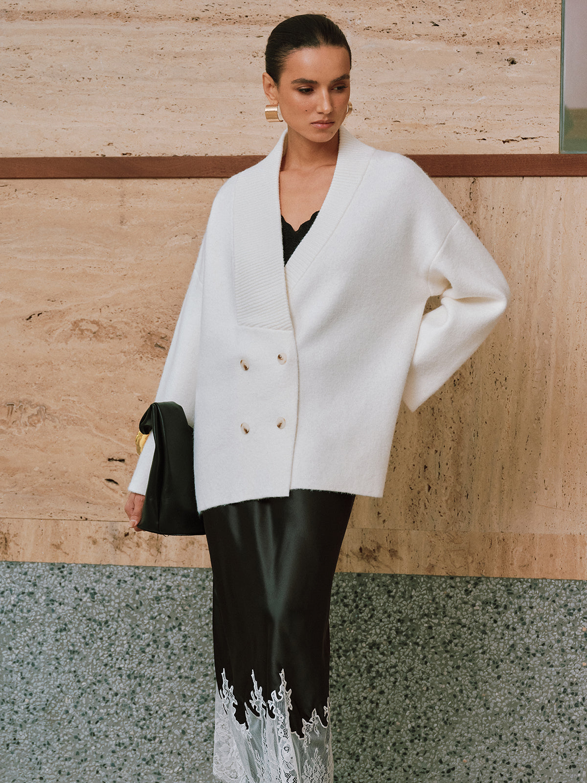 Gilet cardigan oversize croisé