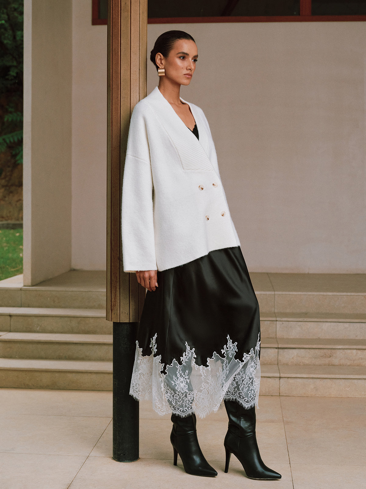 Gilet cardigan oversize croisé