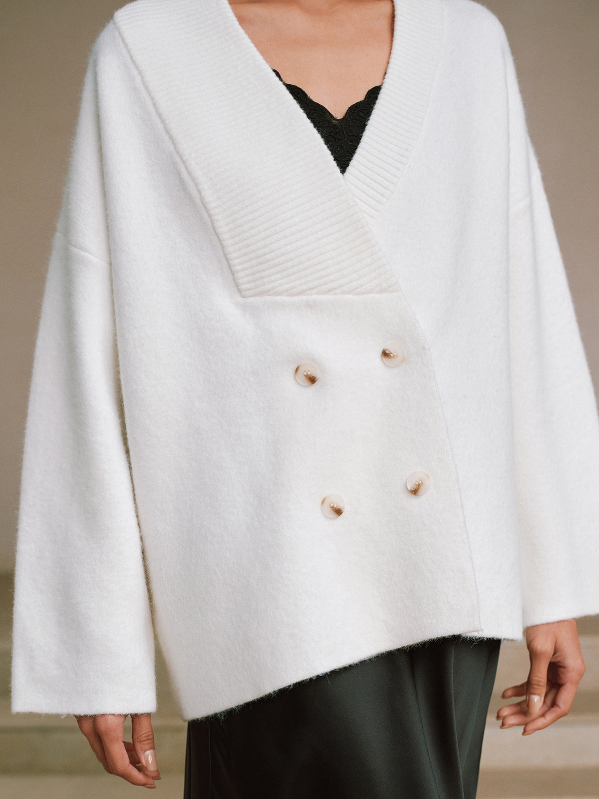Gilet cardigan oversize croisé
