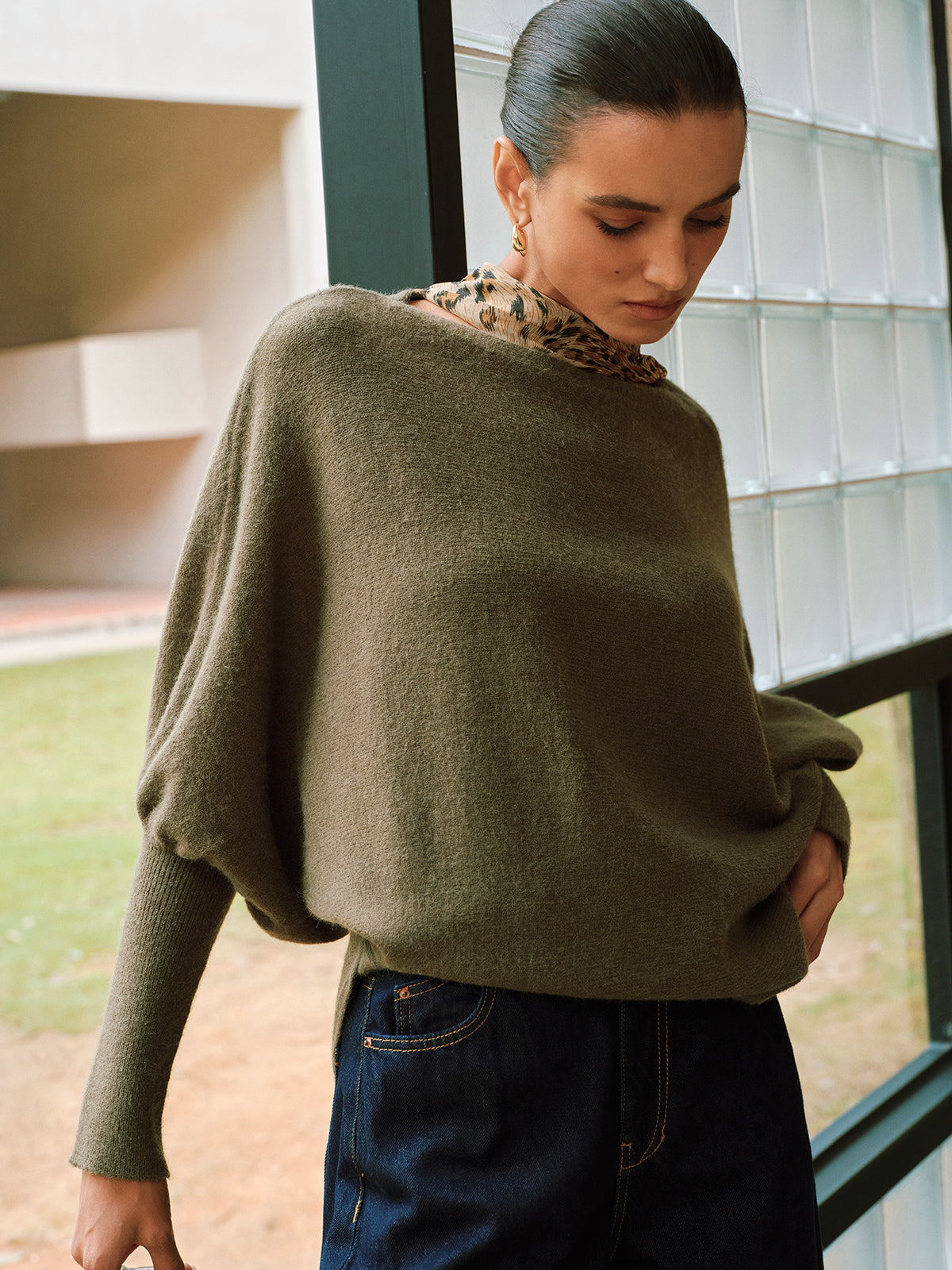 Fledermausärmel-Pullover