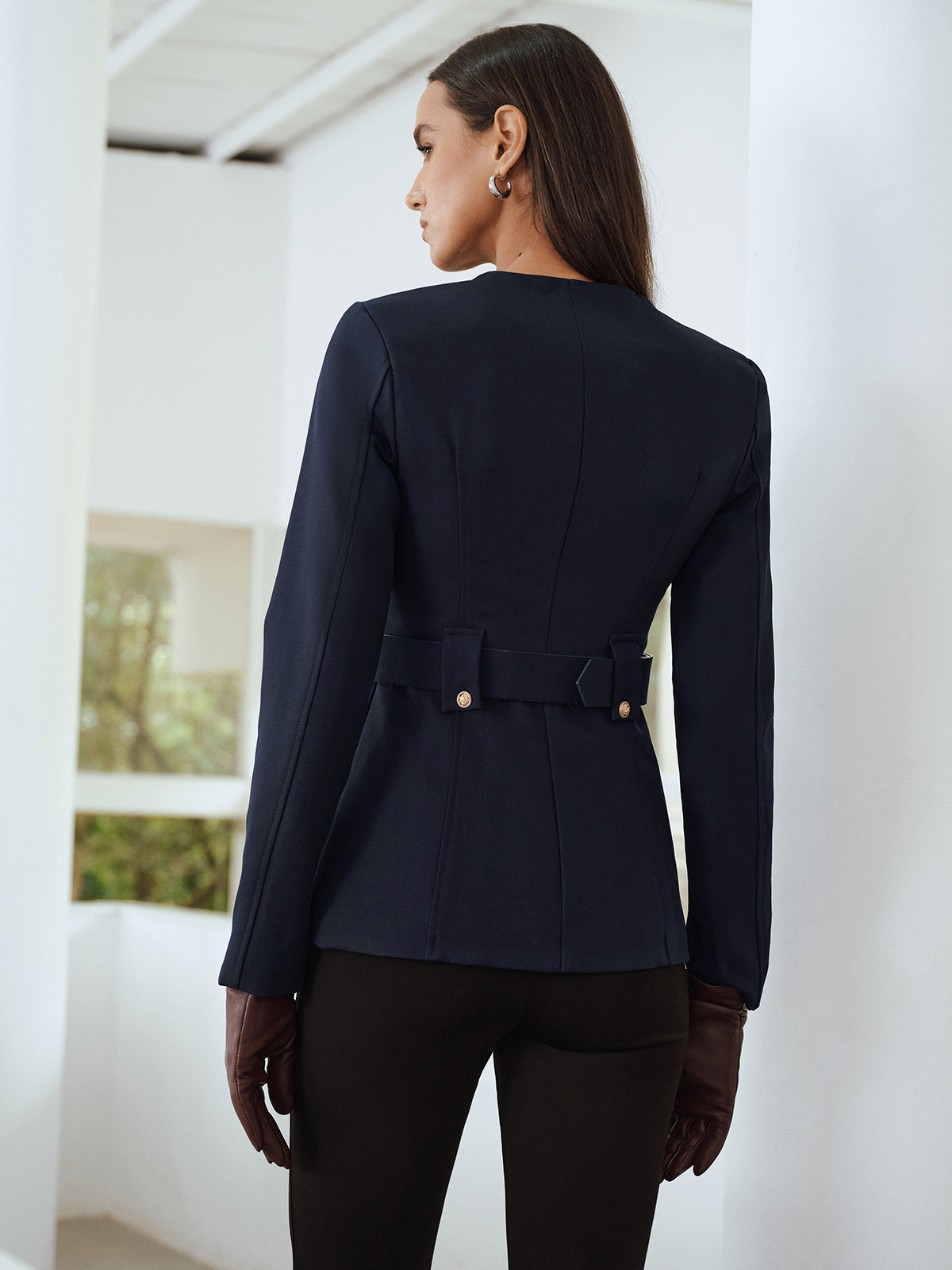 Blazer ajusté ceinturé