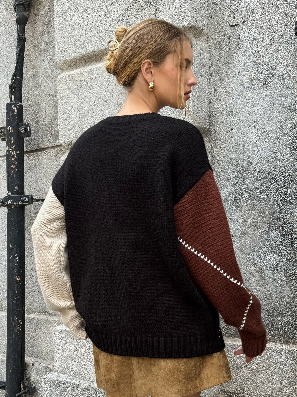 Pull en mélange de laine losanges multicolores