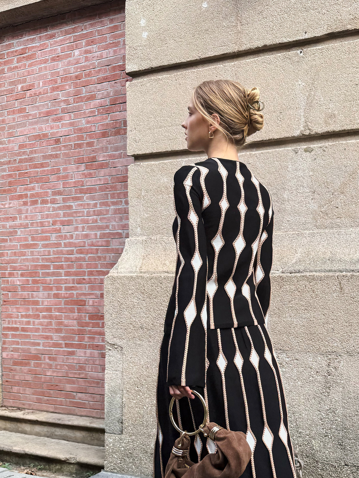 Geometric Pattern Knitted Top