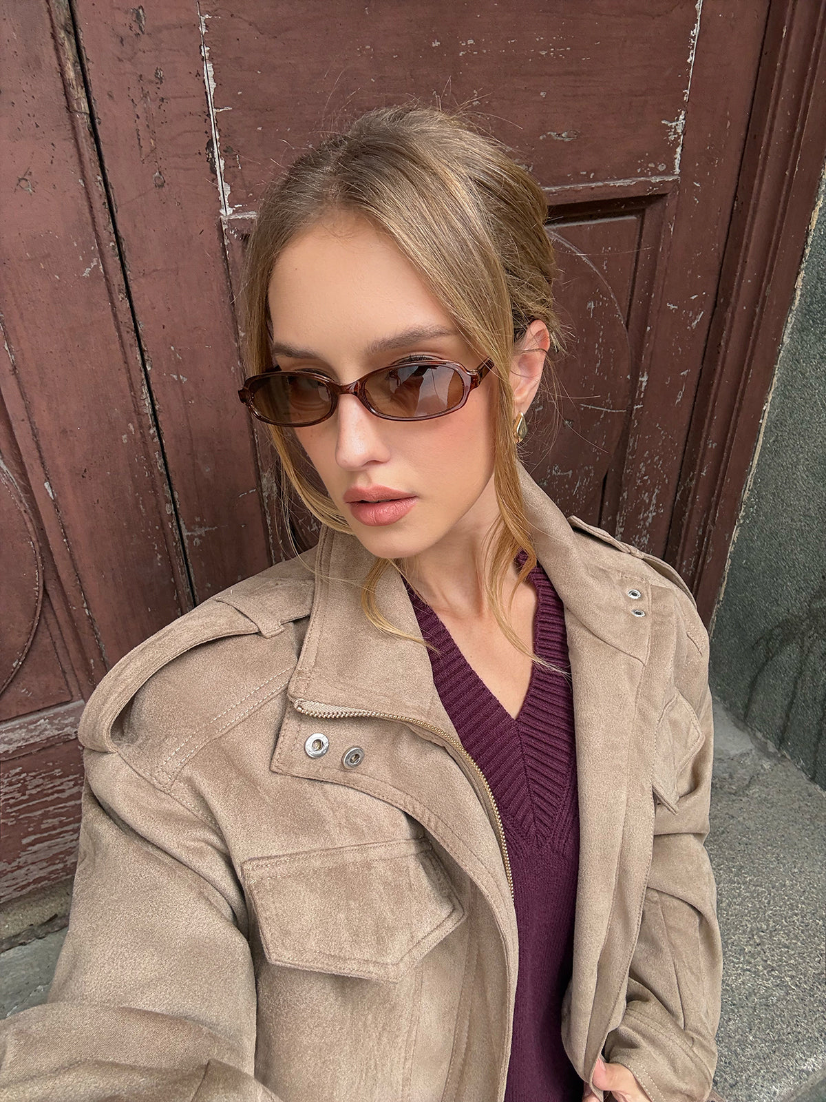 Oversized Long-Sleeve Utility Jacket