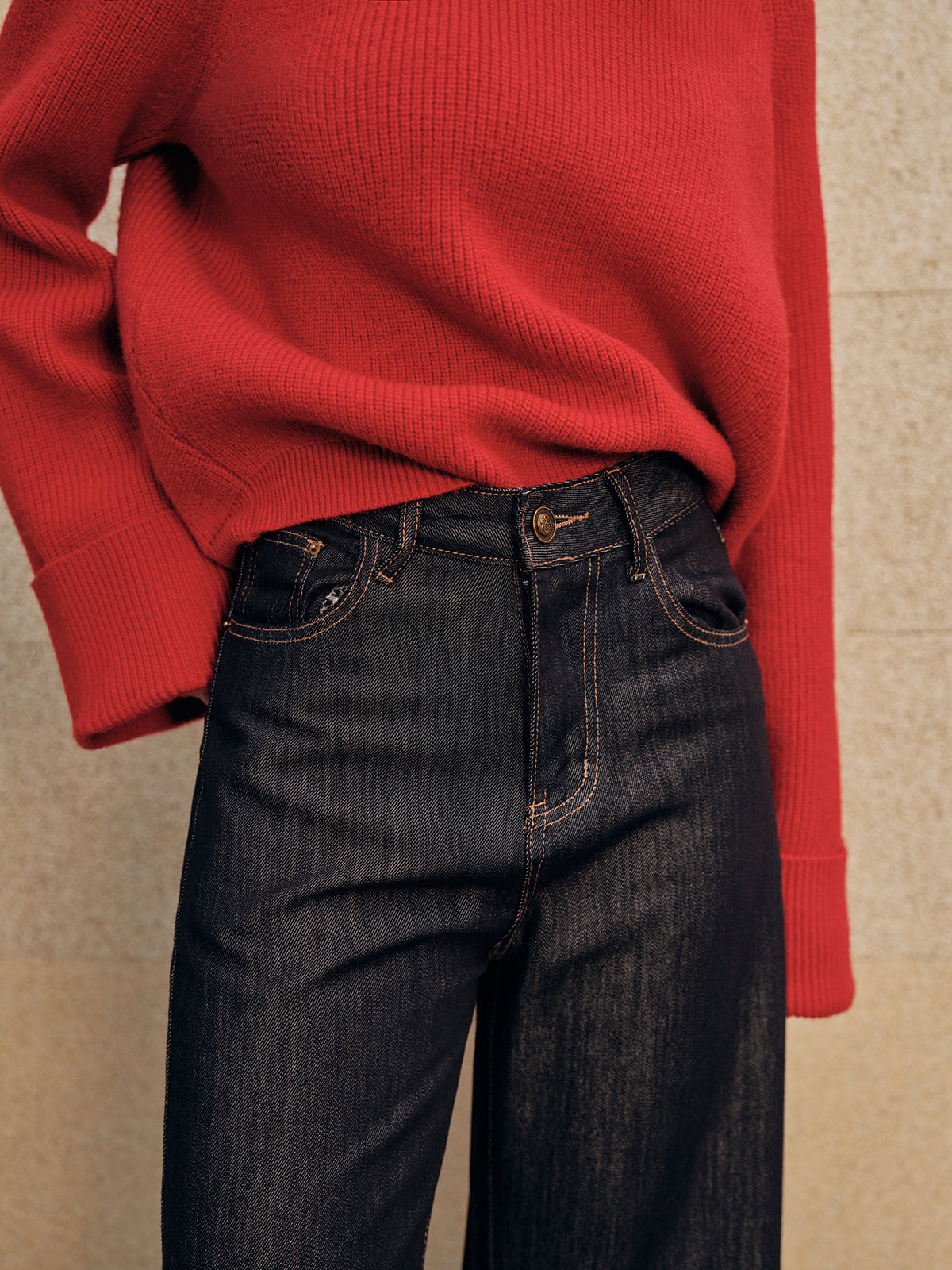 Mid-Waist Wide-Leg Jeans