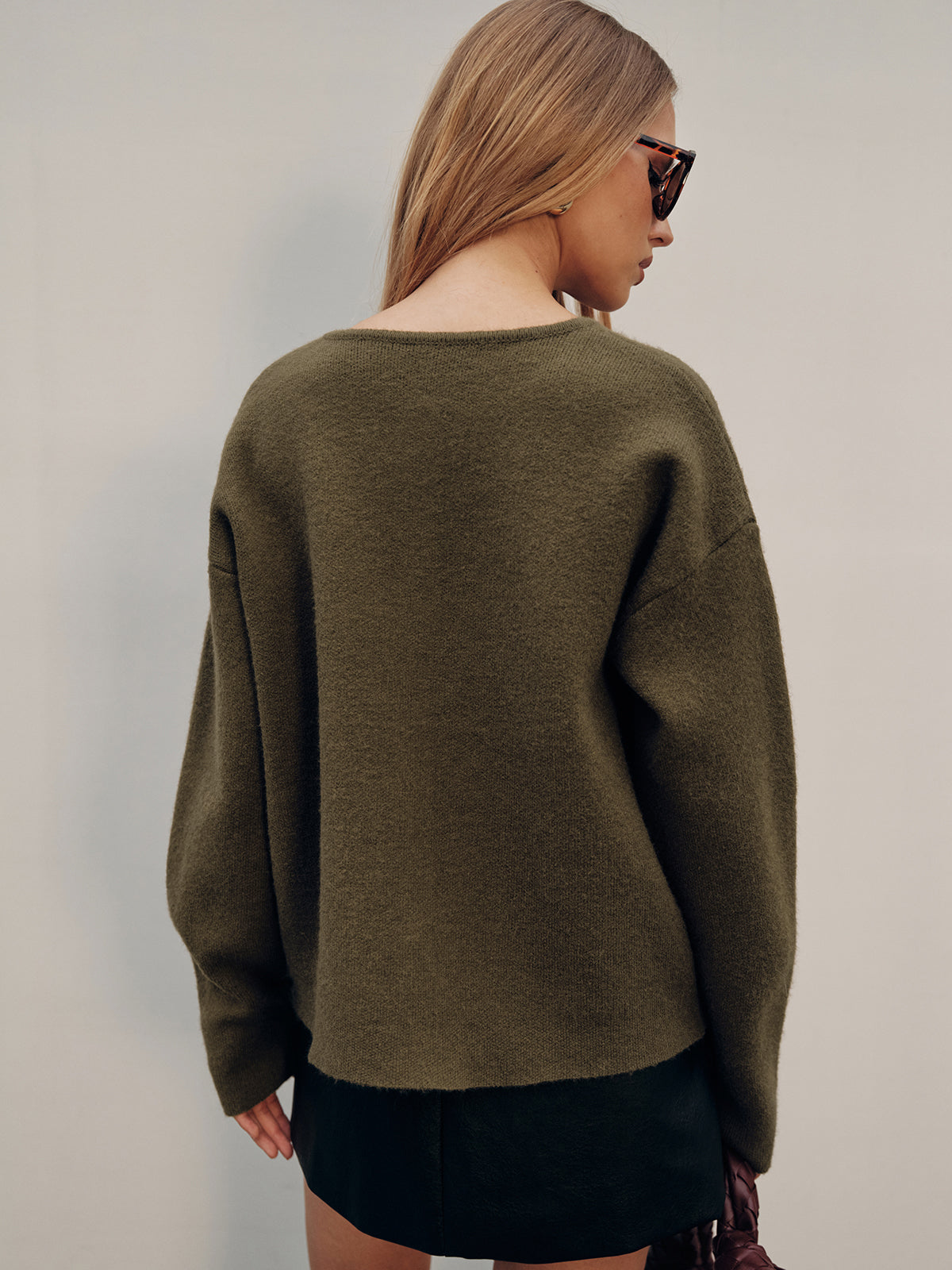 Strickjacke mit Knopfleiste und Schal-Detail