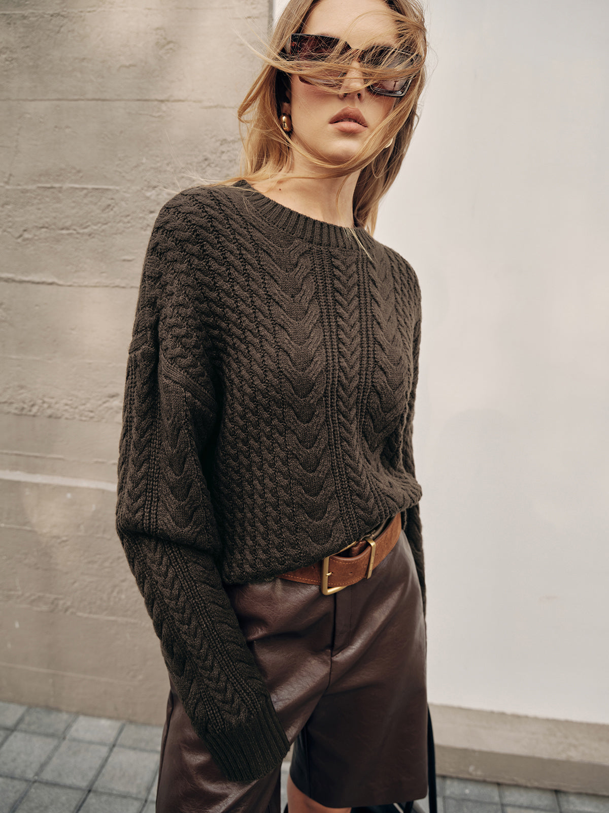 Cable Knit Loose Sweater