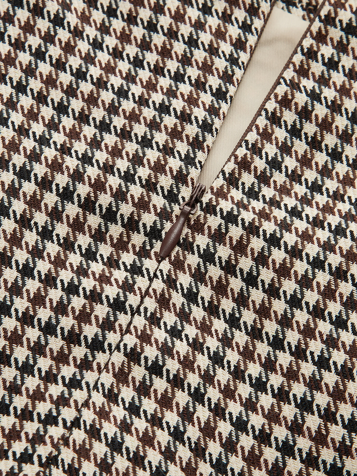 Houndstooth Midi Pencil Skirt