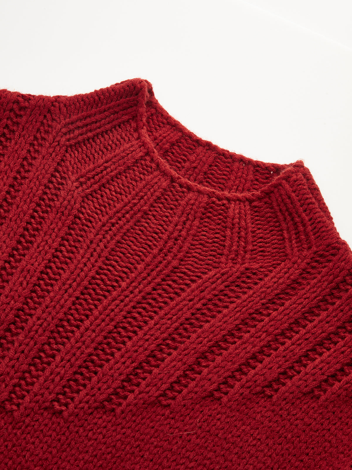 Ärmellose Strickweste mit Stehkragen