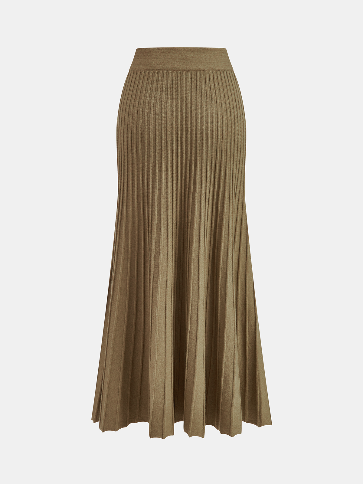 Flared Hem Knit Midi Skirt