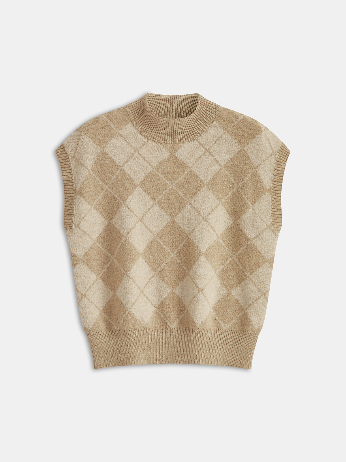 Ärmellose Strickweste mit Argyle-Muster