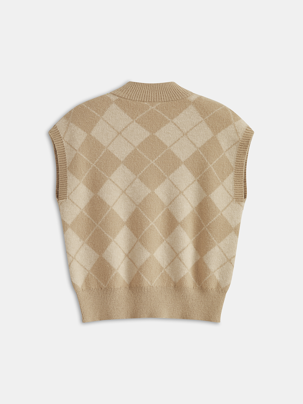 Ärmellose Strickweste mit Argyle-Muster