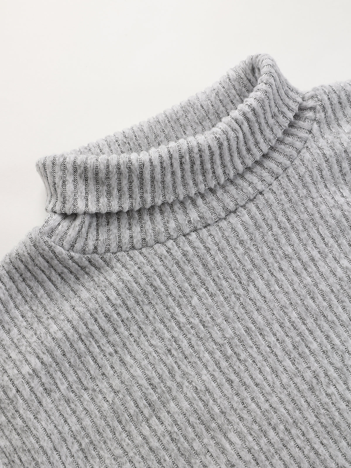 Ribbed Knit Top and Flared Pants Set
