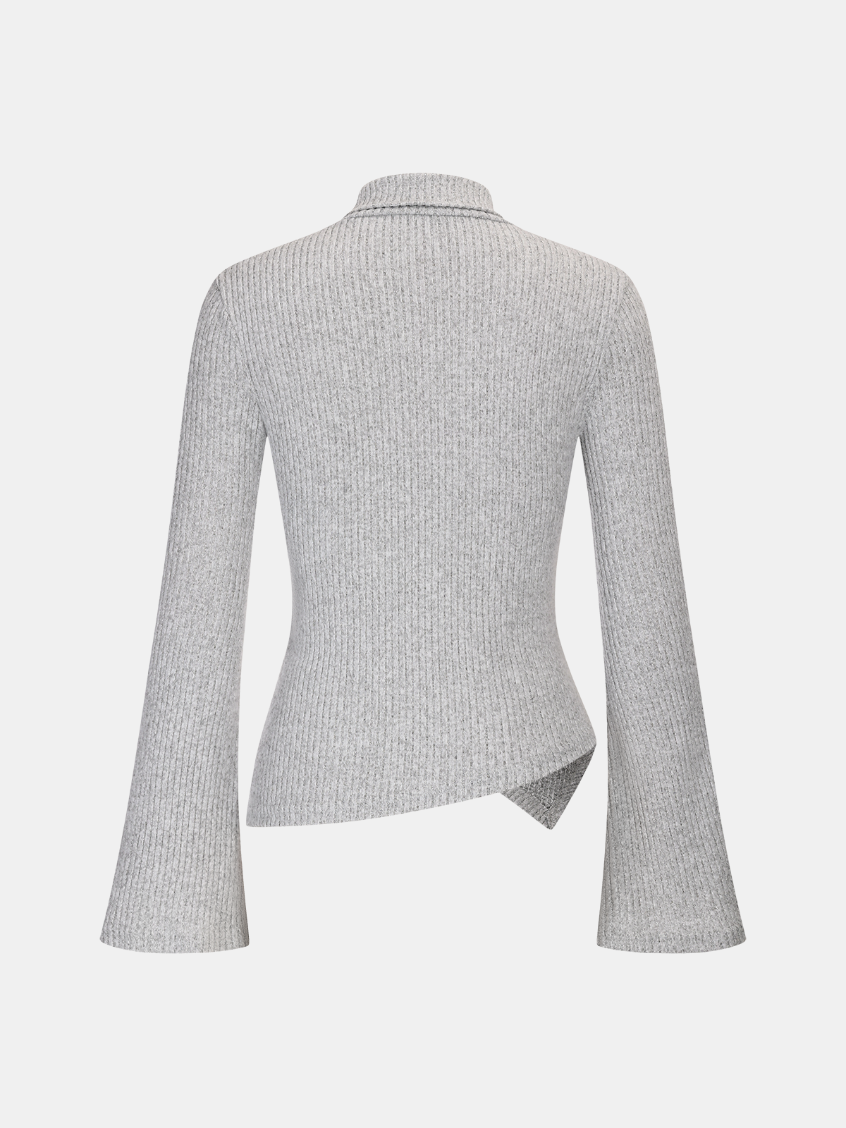 Ribbed Knit Top and Flared Pants Set