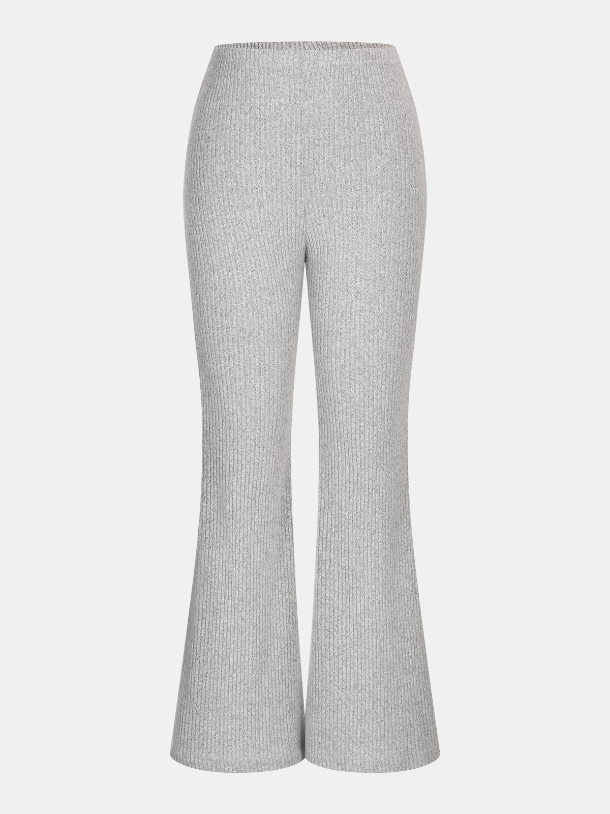 Ribbed Knit Top and Flared Pants Set