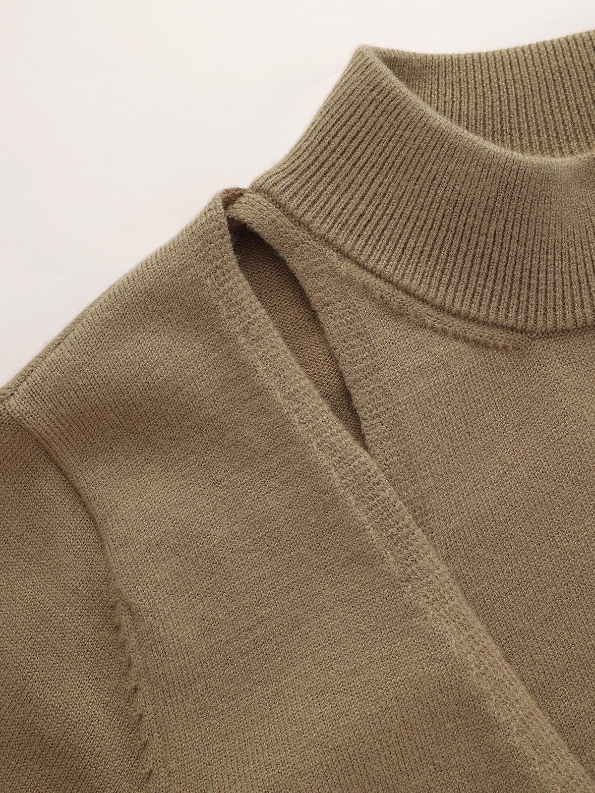 Cut-Out Shoulder Tie-Back Sweater