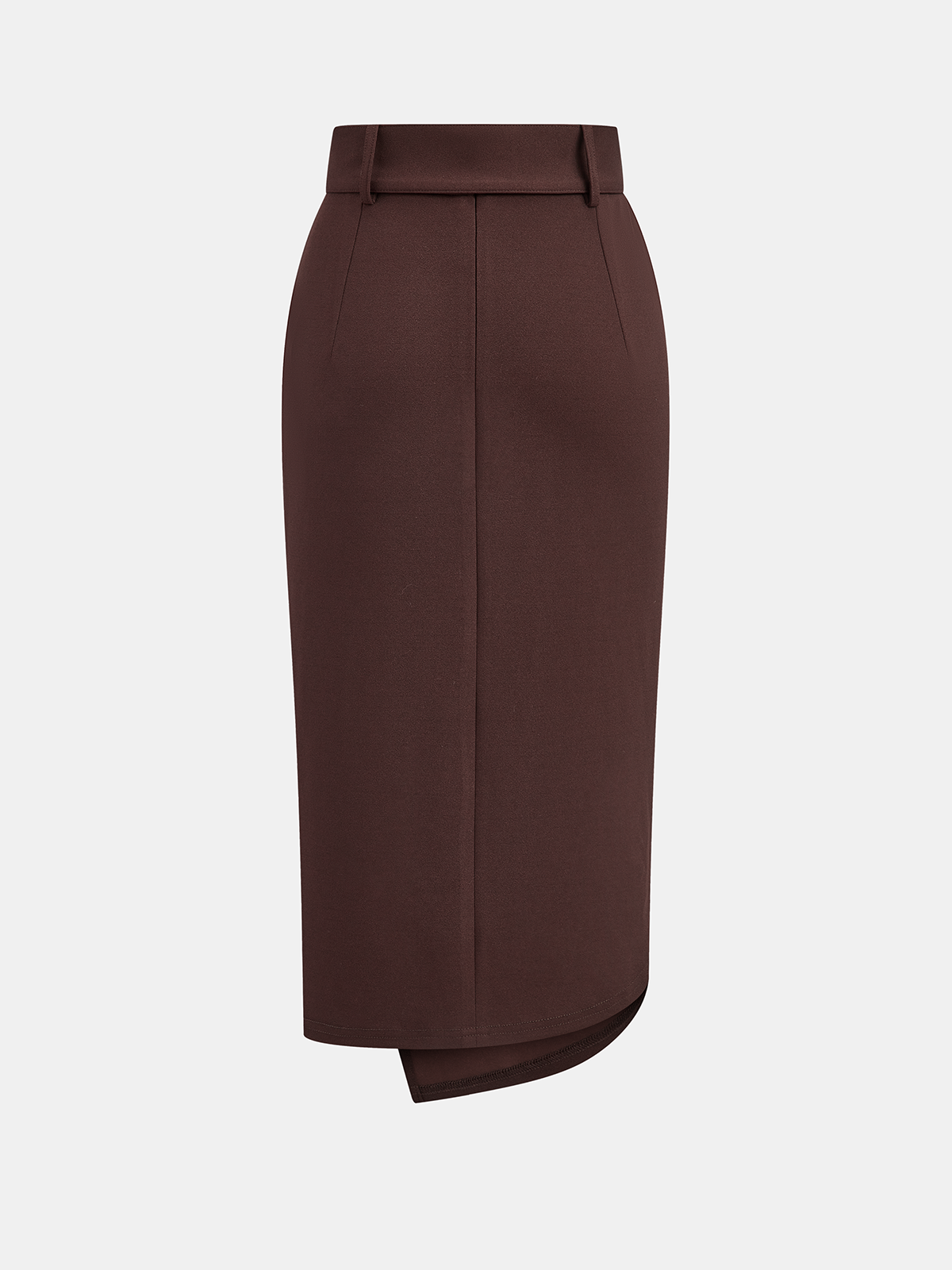 Jupe midi asymétrique ceinturée