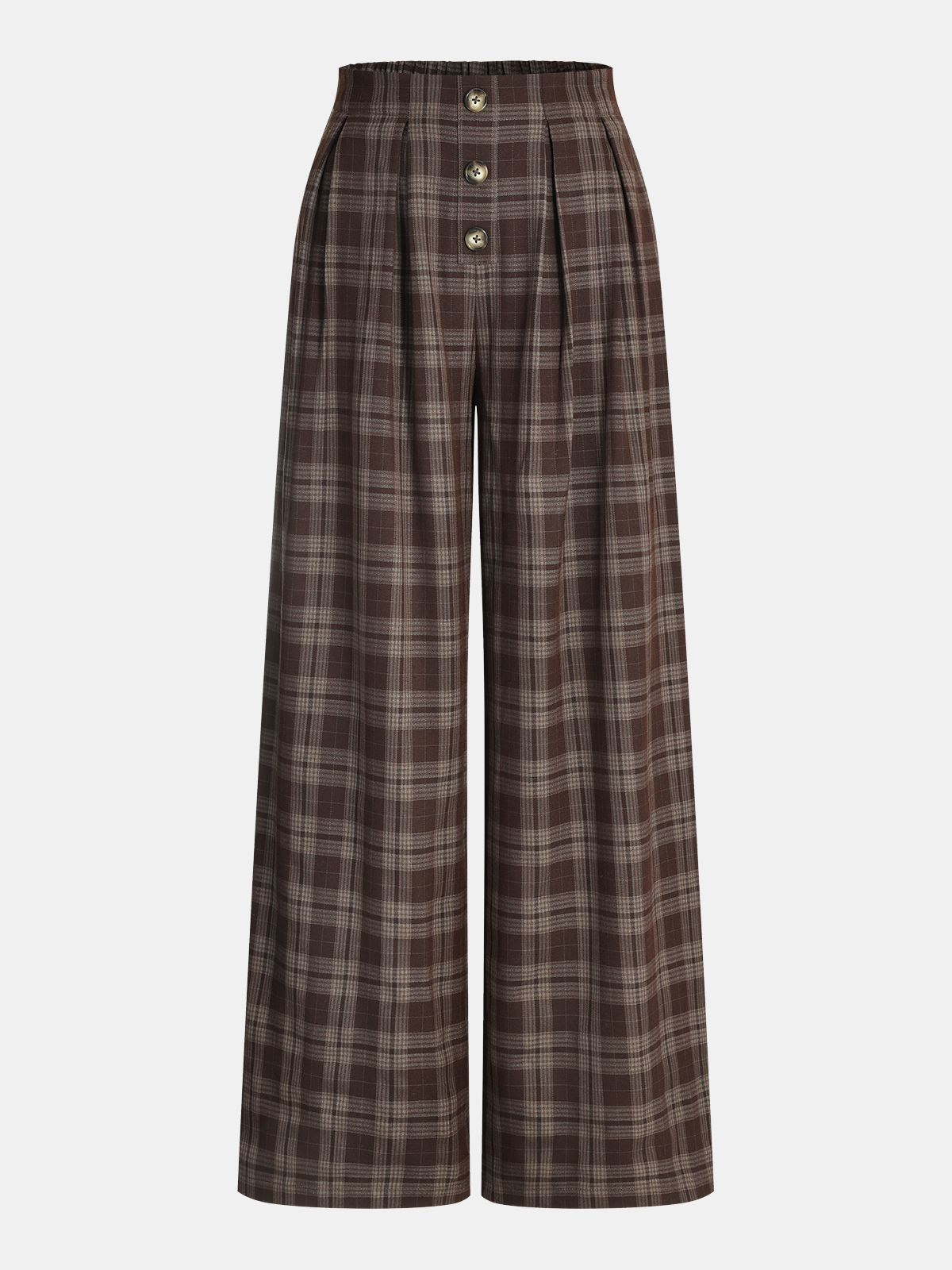 Karierthose mit weitem Bein und Gummizug hinten