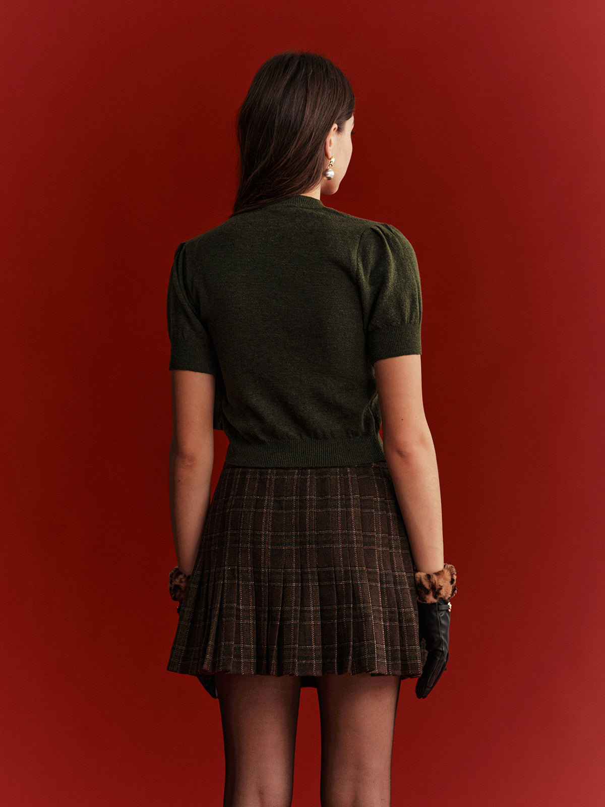 Bow Detail Knit Crop Top