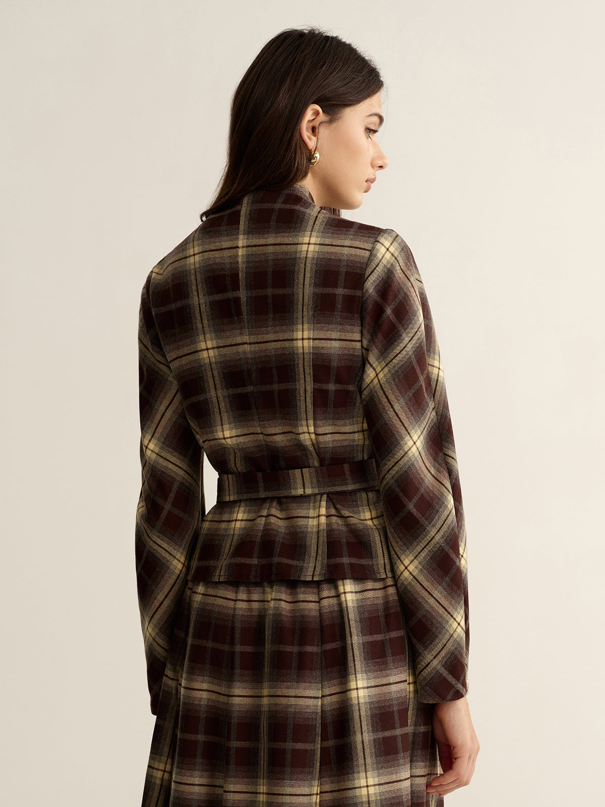 Chemise ajustée portefeuille à carreaux asymétriques
