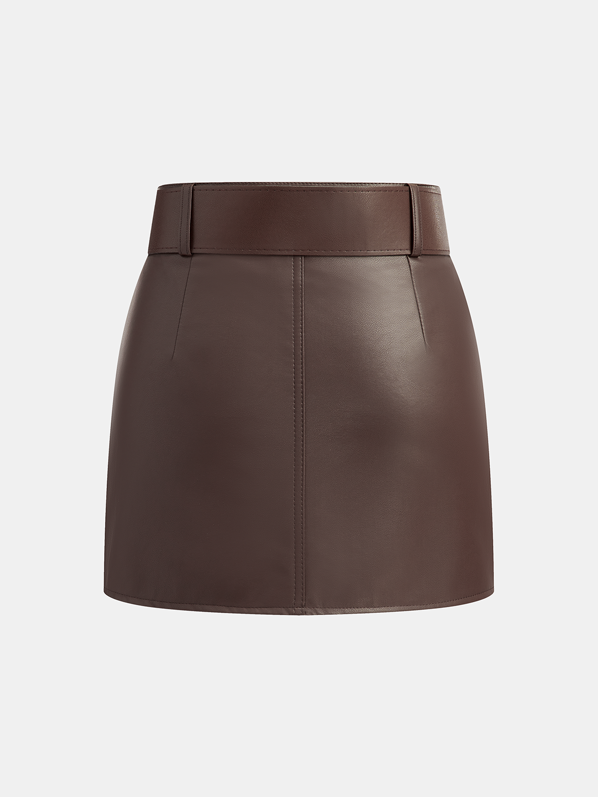 Mini-jupe en similicuir avec ceinture