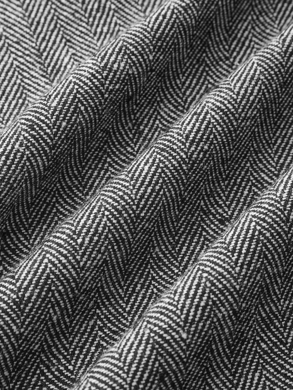 Belted Herringbone Wide-Leg Pants