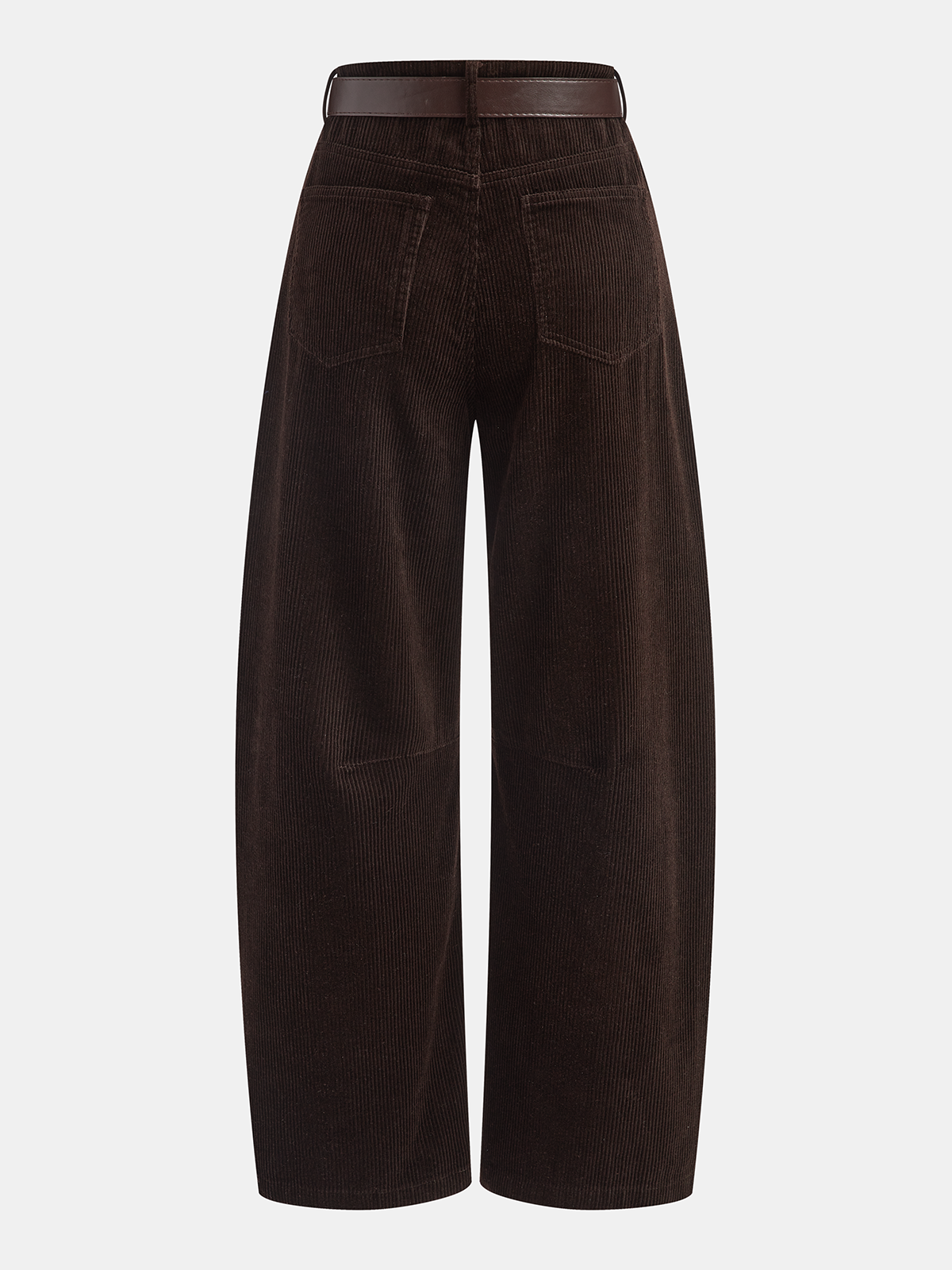 Belted Corduroy Wide-Leg Pants