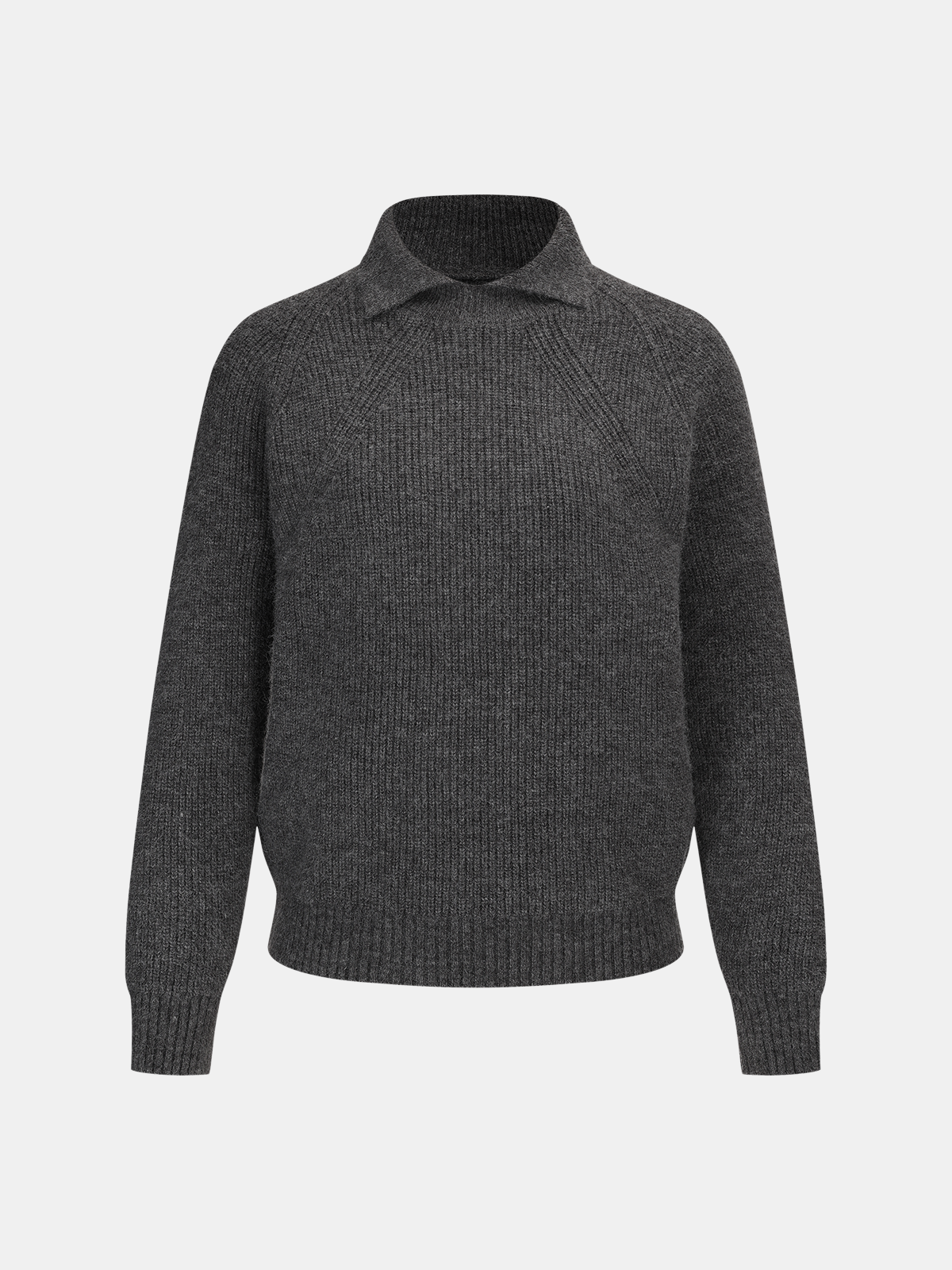 Langärmliger Strickpullover mit Kragen