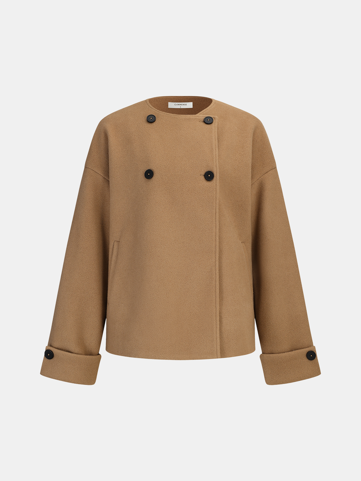Double-Breasted Coat with Scarf Collar