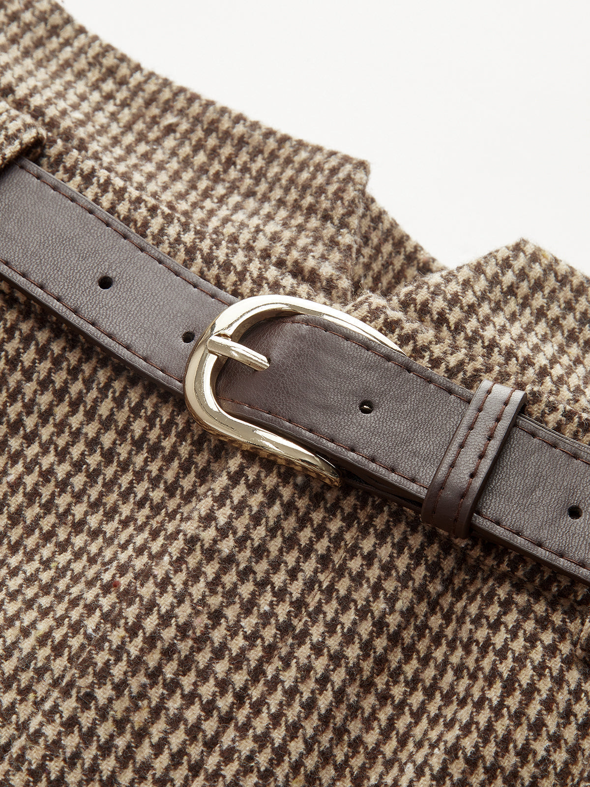 Gürtel-Shorts aus Hahnentritt-Tweed