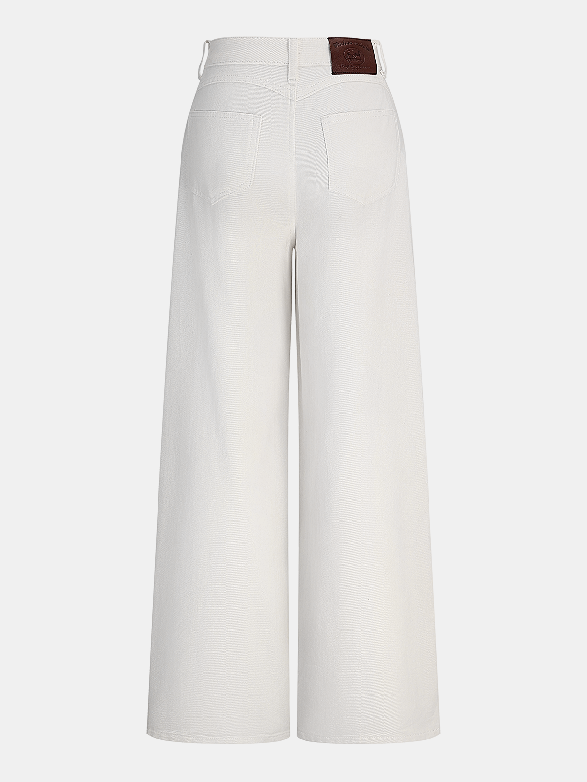 Denim Mid-Waist Wide-Leg Pants