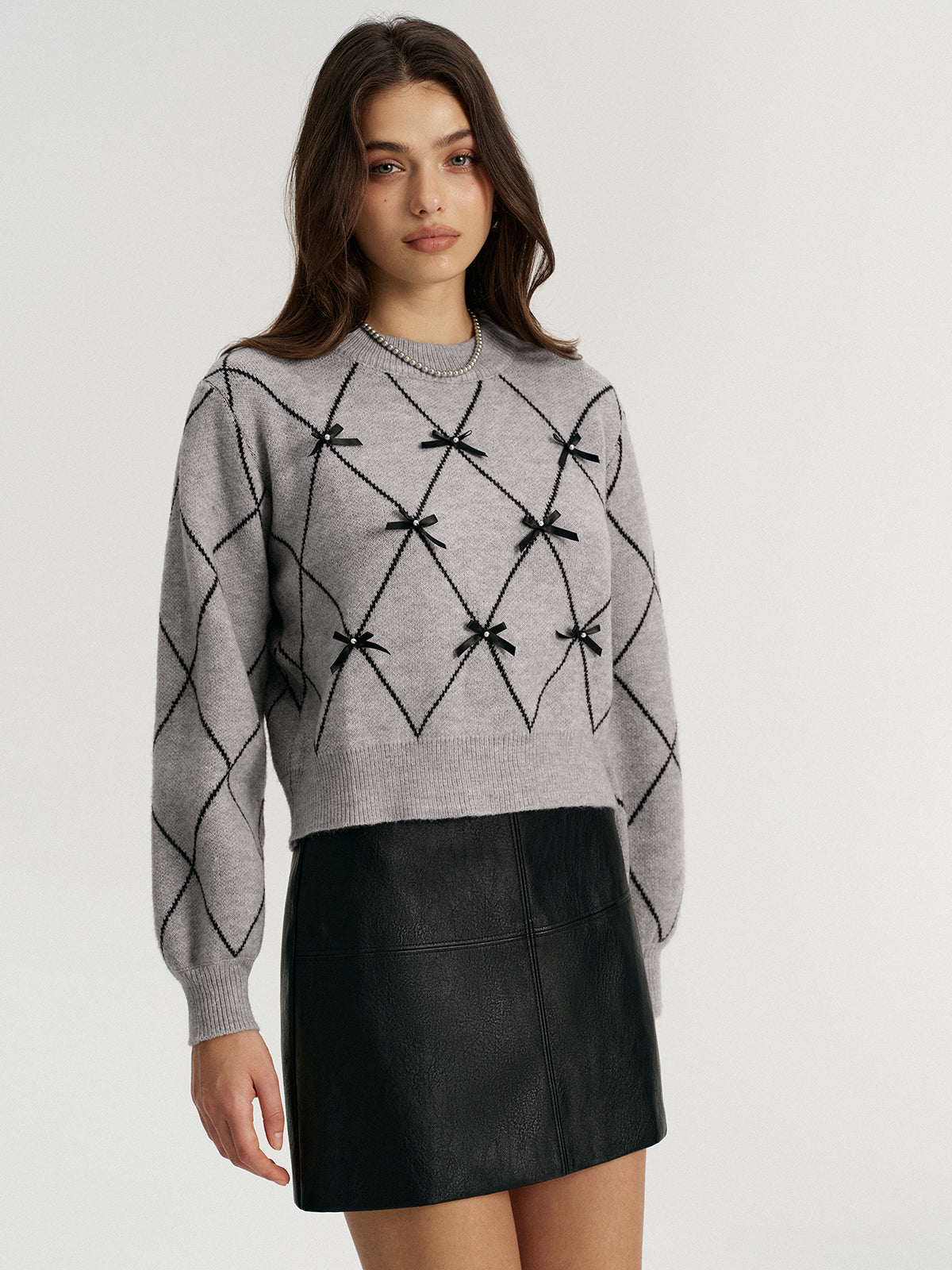 Pull Argyle à Nœud Papillon