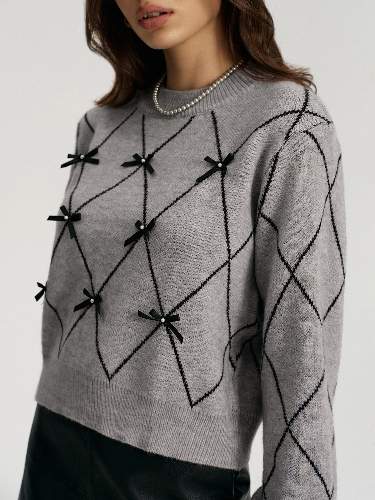 Pull Argyle à Nœud Papillon