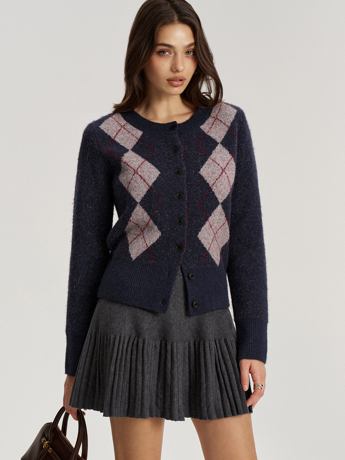 Gilet en laine mélangée jacquard Argyle