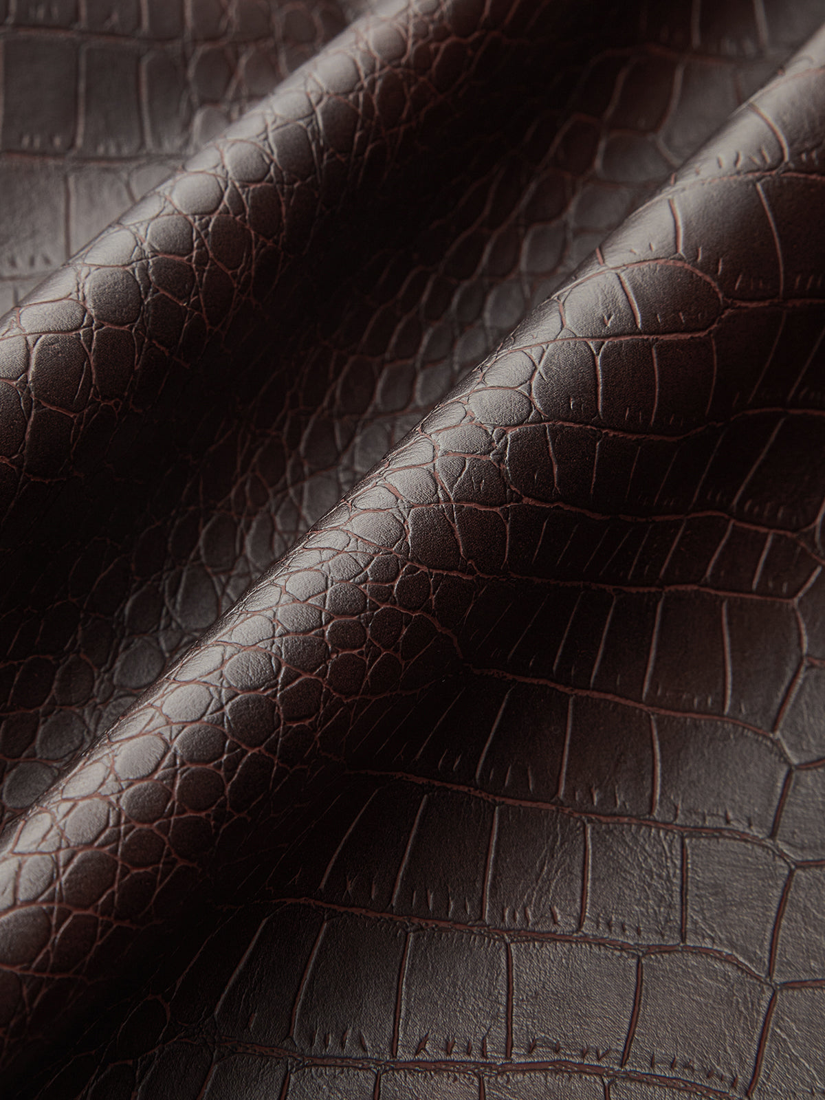 Crocodile Embossed Zipper Split Midi Skirt