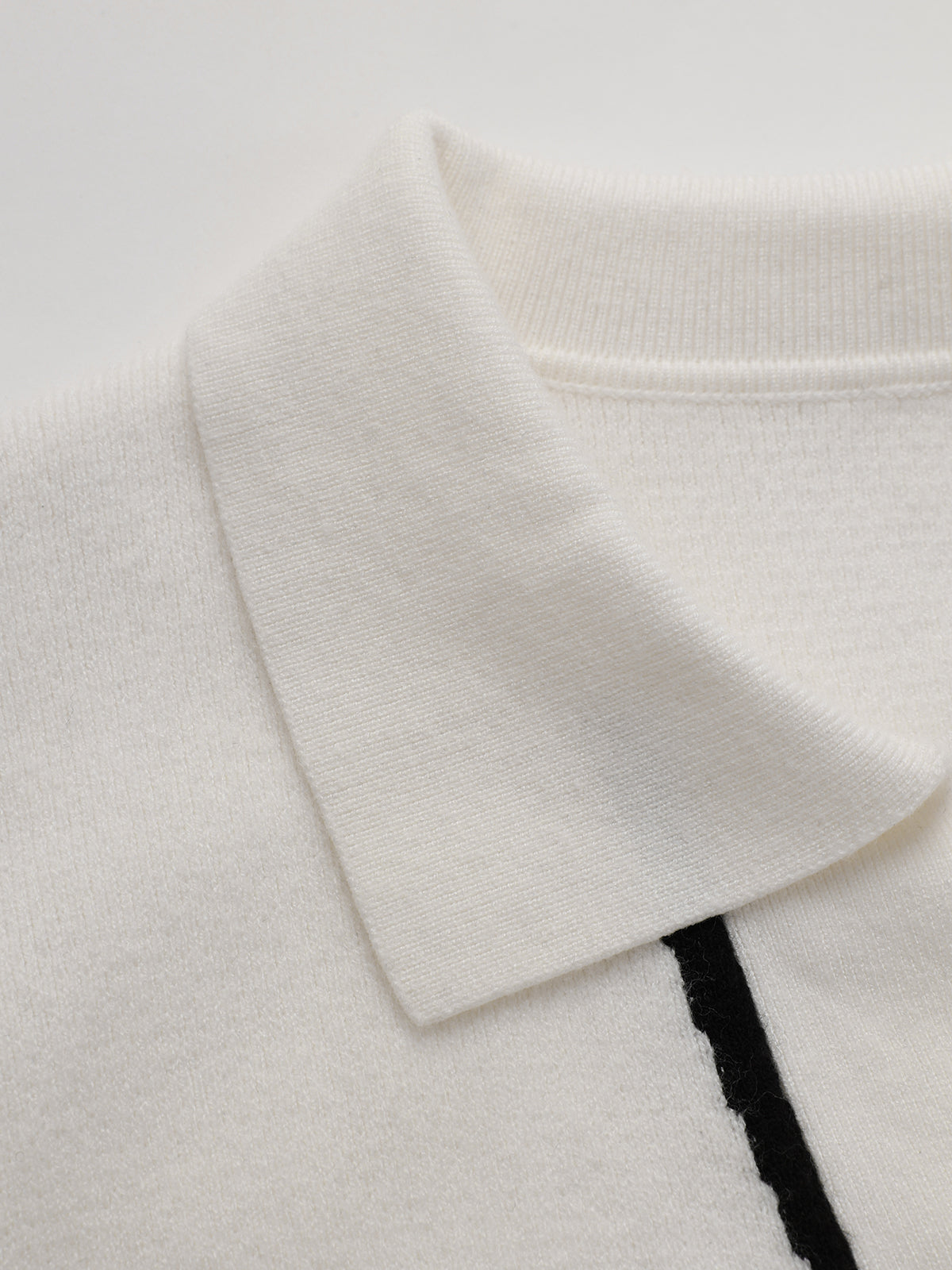 Contrast Trim Knit Shirt Dress