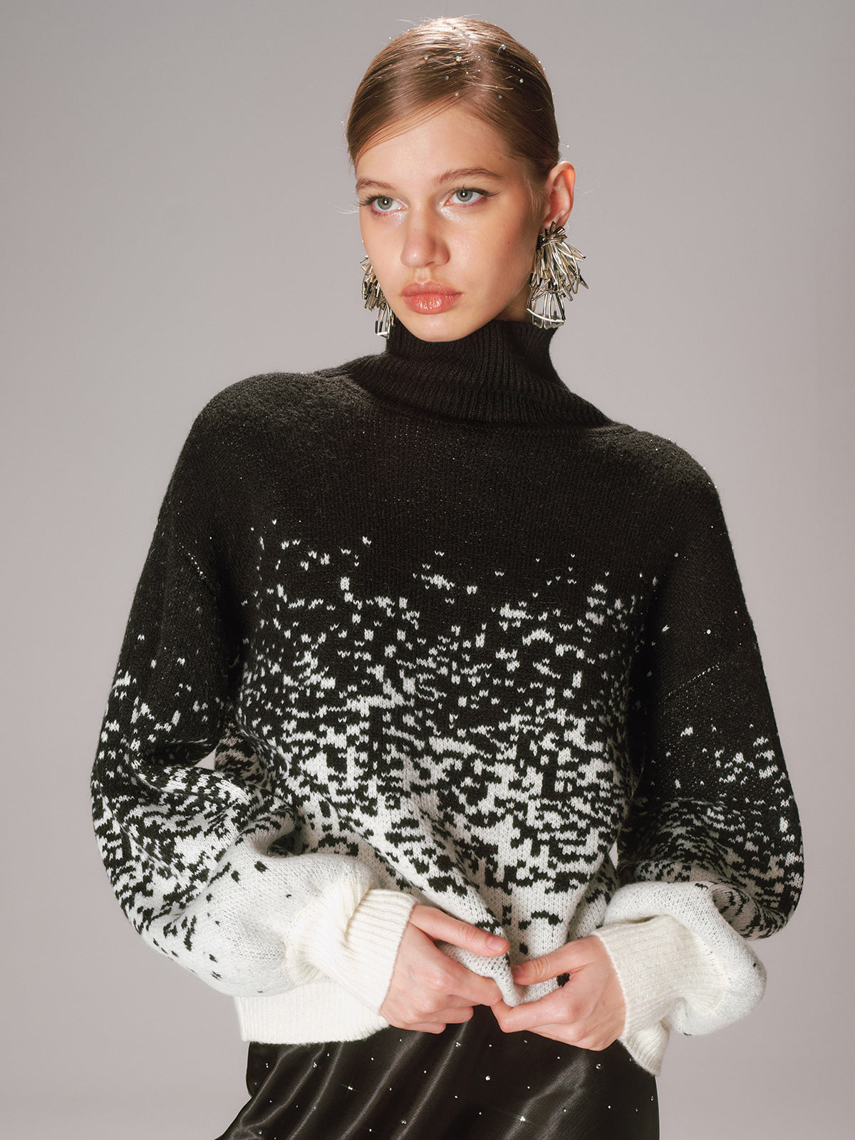 Gradient Wool-Blend Turtleneck Sweater