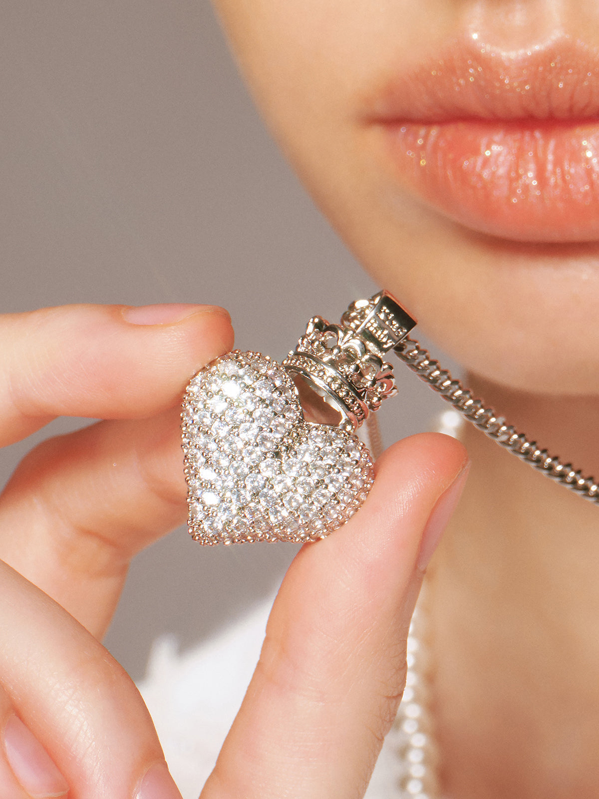 Sparkling Heart Pendant Necklace
