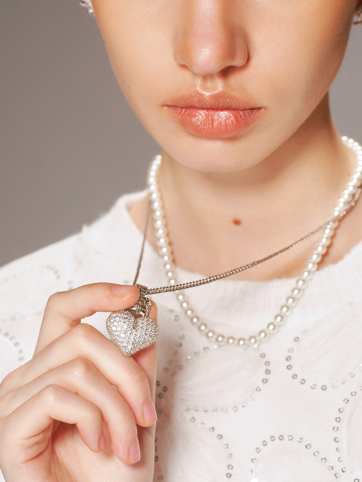 Sparkling Heart Pendant Necklace