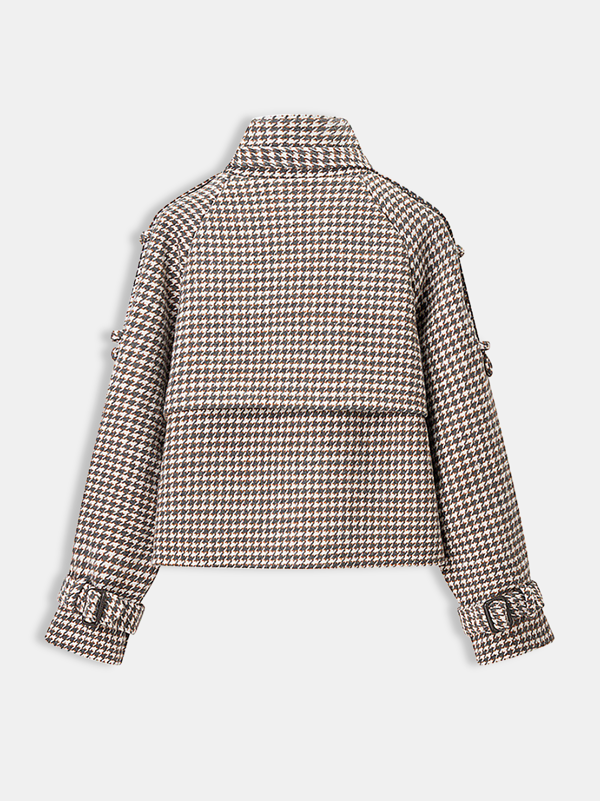 Houndstooth Double-Breasted Tweed Coat