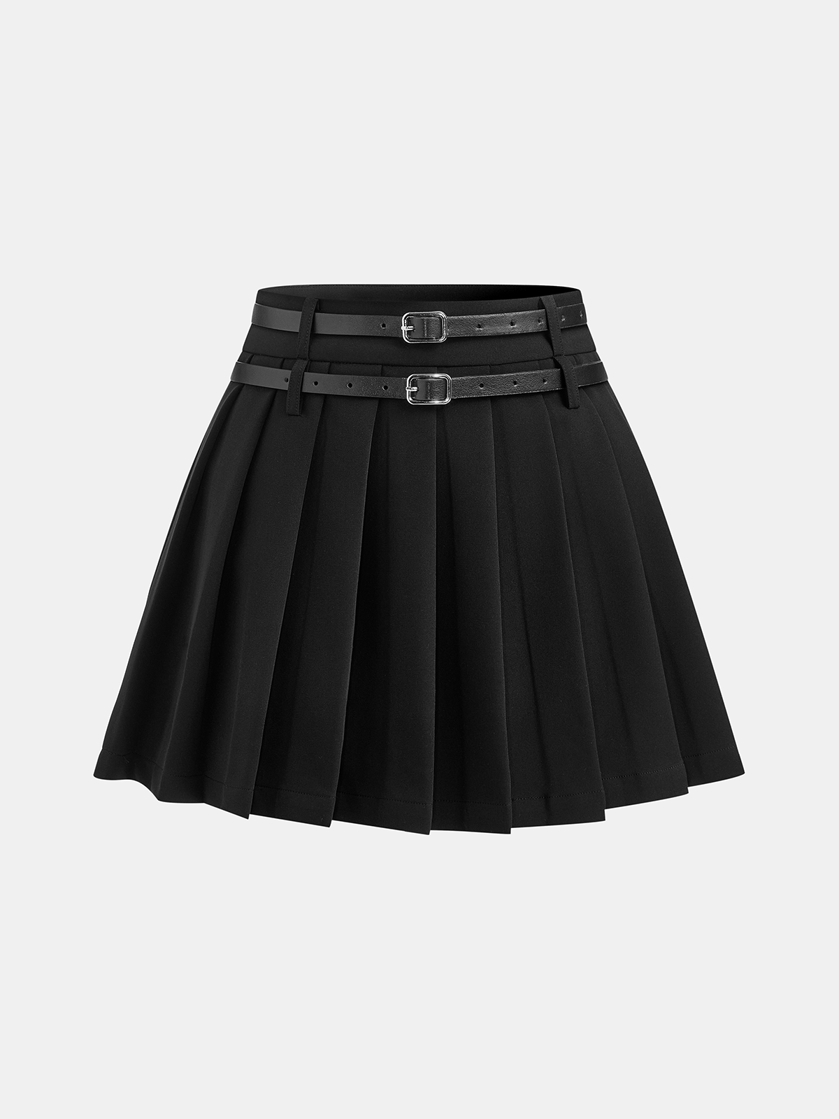 Mini-jupe plissée à double boucle