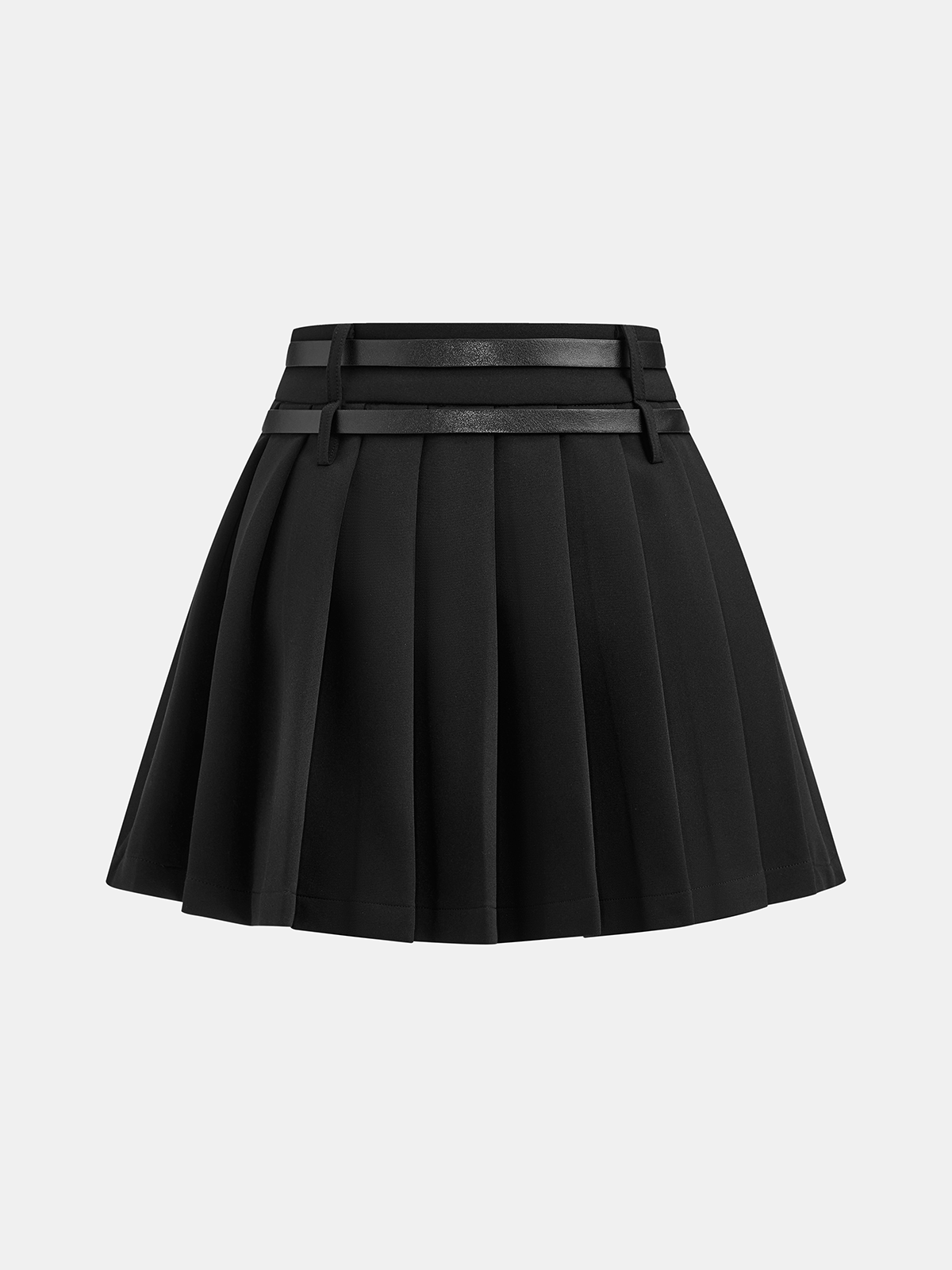 Mini-jupe plissée à double boucle